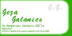 geza galanics business card